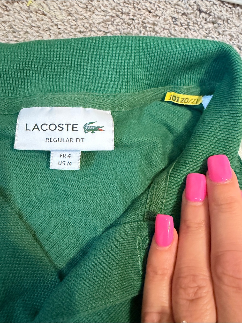 Lacoste Men’s Green White Colorblock Polo Shirt Regular Fit M - Picture 4 of 6